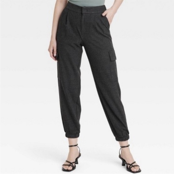 a new day Pants - Size 6 A New Day Charcoal Trousers Cargo Joggers Y2k Dress Up Or Down